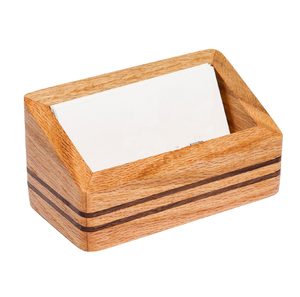 Wood Business Card Display Holder Manufacture Wholesale Supplier <b>Top</b> Selling Business Card Display Stand for Office Organizer - Product Image 6