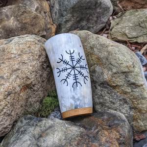 Taza de cuerno de buey 100% de calidad perfecta, tallada, para beber té, leche, agua, café, cerveza, estilo vikingo, con acabado natural, a bajo precio. - Product Image 2