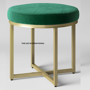 Taburete Otomano Metálico Tapizado en Oferta para Decoración del Hogar y Hoteles, Uso en Sala de Estar, Gimnasio, Tocador, Puffs - Product Image 2