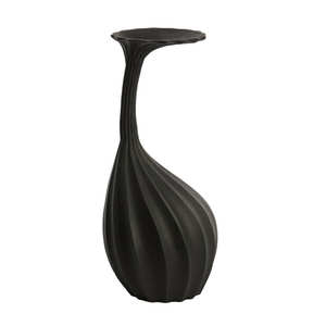 Creative Twisted Rippled <b>Black</b> <b>Vase</b> Large <b>Floor</b> Tabletop Ceramic <b>Vases</b> European Design Porcelain Flower Pot Metal <b>Vase</b> For Decor - Product Image 1