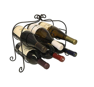 Support de bouteilles de vin en métal élégant pour cuisine, présentoir de bouteilles de boissons, support personnalisé en promotion - Product Image 1