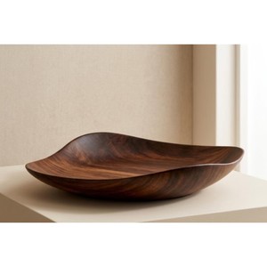 High Quality Eco Friendly Walnut Wood Modern Wavy Decorative Durable <b>Serving</b> <b>Platter</b> Luxury Table Centerpiece Home Living Room - Product Image 3