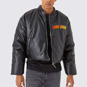 Premium <b>Canvas</b> Puffer <b>Jacket</b> Lightweight Warm Winter Stand Collar Front Logo Durable Outdoor Streetwear - Product Image 4