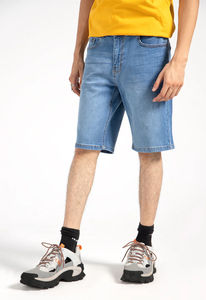 Fashionable Custom <b>Men's</b> Denim Shorts 100% Cotton High Street Style <b>Elastic</b> <b>Waist</b> Quick Dry Breathable Eco-Friendly Summer Made - Product Image 2