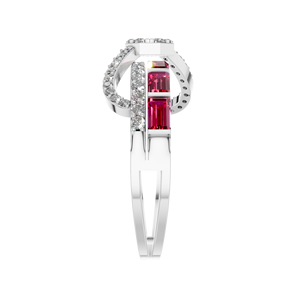 แหวนดีคลาสสิกสำหรับทุกเพศได้รับการรับรองจาก IGI เงินสเตอร์ลิงพร้อมพลอยเพชรทับทิมธรรมชาติสำหรับงานแต่งงานงานวันครบรอบ - Product Image 2