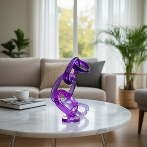 Escultura Moderna de Acrílico Transparente con Eslabones de Cadena para Decoración del Hogar, Adorno para Mesa de Centro - Venta al por Mayor - Product Image 3