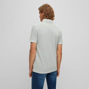 Polo de Manga Corta Gris Claro para Hombre con Logotipo Personalizado, 100% Algodón, Tela Oxford, Casual, Transpirable, Teñido Liso, Corte Regular - Product Image 2
