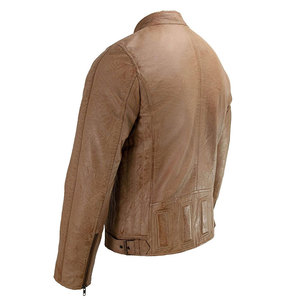 <b>Men's</b> Waterproof Stand Collar Zipper Closure Casual PU Fabric <b>Leather</b> <b>Jacket</b> - Product Image 5