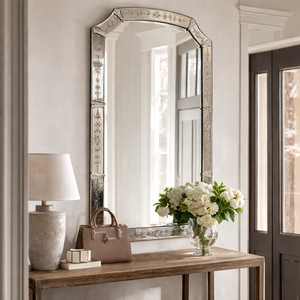 Miroir mural vénitien de luxe |   Miroir décoratif baroque vintage |   Miroir en verre d'inspiration antique |   Décoration murale élégante pour l'intérieur de la maison - Product Image 6