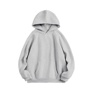 Sweat-shirt à capuche surdimensionné gris avec poche et manches classiques pour unisexe - Product Image 6