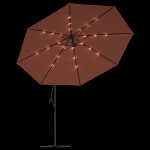 Ombrellone giardino con luci LED Terracotta 137.8 illuminazione esterna funzionale ed elegante - Product Image 6