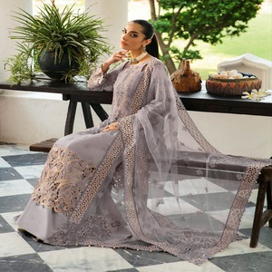Costumes de mariage pour femmes pakistanaises et indiennes, vente en gros, vêtements de fête, en mousseline de soie, 3 pièces, design ethnique moderne, salwar kameez de haute qualité - Product Image 5