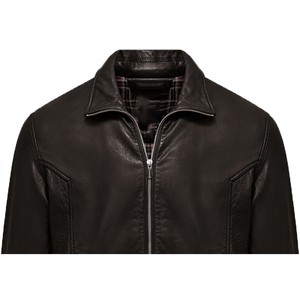 Men's Winter Leather <b>Jacket</b> Heated Reversible Design Waterproof Windproof Quick Dry Wool <b>Lined</b> Zipper Closure Multiple Front - Product Image 2