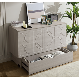 Lit Murphy avec matelas en mousse pliable, taille Queen, tiroirs surdimensionnés, rangement intégré - Product Image 4