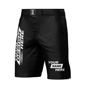 Shorts de kickboxing personnalisés OEM/ODM avec votre propre logo et design, imprimés par sublimation, en polyester et élasthanne extensible dans les 4 sens, équipement de MMA - Product Image 3