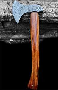 Hache à dos plat en acier à haute teneur en carbone de qualité industrielle, fabriquée à la main par Steel Craft International, manche en bois de 18,5 pouces, 1,5 kg, garantie 1 an - Product Image 4