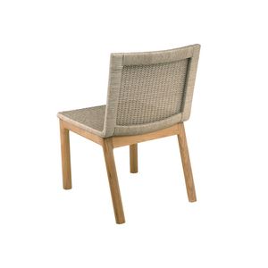 Silla de Comedor Moderna para Exteriores de Madera de Teca con Asiento y Respaldo de Ratán PE – Muebles Comerciales para Patio, Restaurante y Cafetería al por Mayor - Product Image 4