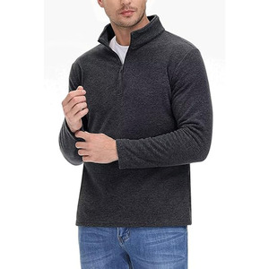 Custom Mock Neck Men's Pullover Sports <b>Polo</b> 14 <b>Zip</b> <b>up</b> Fleece Sweatshirt Casual Long Sleeve Running Athletic Workout Coat Hooded - Product Image 1