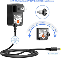 3V-12V 15W Evrensel Güç Kaynağı AC'den DC'ye Anahtarlama Adaptörü Çoklu Voltaj 3V~12V 1.25A Yönlendiriciler için CCTV Hoparlörler LED Işık