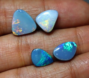 Natural Genuine Australian Opal Doublet Loose <b>Stone</b> Solid Opal Flashy <b>Fire</b> Opal Doublet cabochon for Jewelry Making Wholesale - Product Image 1