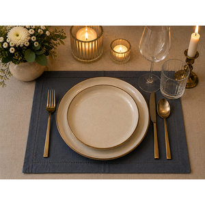 Premium Cotton Linen <b>Placemat</b> Set | Washable Woven <b>Table</b> Mats | Eco-Friendly Dining <b>Table</b> <b>Placemat</b> <b>for</b> Home, Hotel & Restaurant - Product Image 1