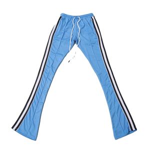 Pantalones de hombre rectos con rayas curvas, pantalones deportivos de forro polar con parte inferior acampanada, pantalones deportivos apilados con bolsillos laterales y bordado personalizado - Product Image 1
