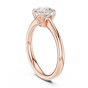 Bague de fiançailles solitaire en moissanite plaquée or rose pour femme - Bague de mariage scintillante de couleur D à taille ronde - Product Image 3