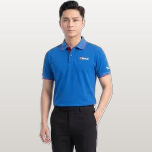 Polo bleu uniforme universitaire HaUI pour hommes, de luxe, haute qualité, logo brodé - Product Image 3