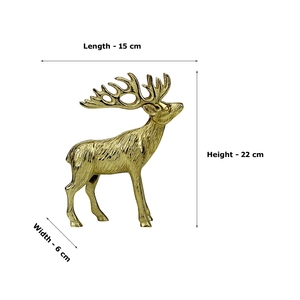 Figurine de renne en or coulé de qualité supérieure - Sculpture de cerf de Noël texturée et détaillée, pièce d'appoint pour les fêtes de luxe - Product Image 6