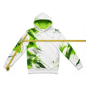 Custom <b>White</b> Green Paint Splatter All Over Print Pullover Hoodie <b>Men's</b> Streetwear Sublimation Fleece <b>Sweatshirt</b> OEM Wholesale - Product Image 6
