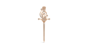 Broche de Espada de Oro de 9K con Diamantes Cultivados en Laboratorio de Lujo Aarinya, con Diamantes de Corte Brillante y Engaste Pavé, Unisex, Regalo para Bodas y Fiestas - Product Image 6