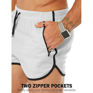 Pantalones Cortos Deportivos para Hombre, Material Limpio que Absorbe el Olor y el Sudor, Costuras Planas, Sin Dolor, Bolsillo Trasero con Cremallera - Product Image 5