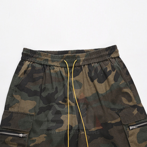 Pantalones Cortos Cargo de Camuflaje Personalizados 100% Algodón Tejido con Cordón, de Tiro Medio, Pierna Recta, Cintura Elástica, Estilo Hip Hop, de Secado Rápido - Product Image 4