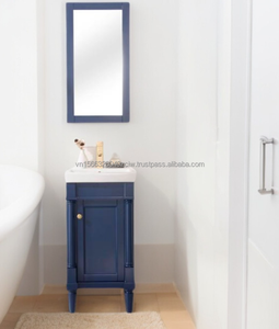 Petite vanité de salle de bain classique en bois dur avec évier ensemble de meuble de salle de bain 17 pouces vanité de salle de bain d'hôtel - Product Image 2