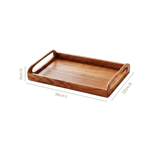 Bandeja de Madera para Servir con Asas Resistentes para Desayuno, Café y Mesa de Comedor, Bandeja de Transporte de Madera Hecha a Mano para Restaurante - Product Image 3