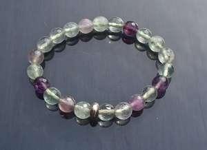 Bracelet à facettes en diamant coloré, pierre multi-fluorite, cristal de guérison naturel, pierres Chakra Reiki - Product Image 3