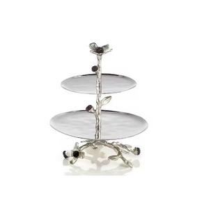 โลหะที่ทันสมัยเค้กกลมยืนโลหะผู้ถือคัพเค้กโต๊ะขนมหวานจอแสดงผล 2 ชั้นงานแต่งงานวันเกิดเด็กอาบน้ําฉลอง - Product Image 6