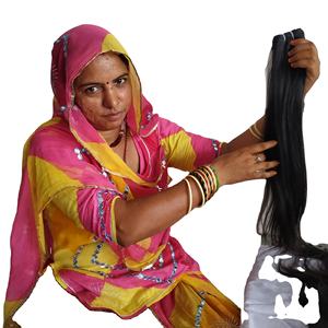 Traitement chimique brut à double vague droite soyeuse aucun Faisceaux non transformés Machine Double trame tissage Cheveux humains indiens - Product Image 2