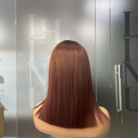 Harga pabrik Wig rambut Donor murni lurus halus rambut mewah utuh kutikula untuk wanita produk trendi cokelat kastanye