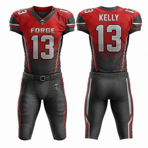 Uniforme de football américain à col rond, personnalisable, vente en gros, anti-humidité, séchage rapide, respirant, léger, flexible, durable, renforcé - Product Image 3