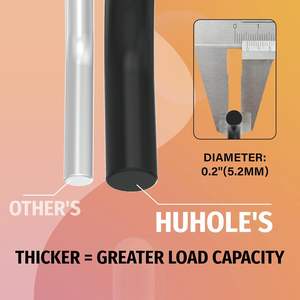 HUHOLE Paquete de 4 Estantes de Exhibición de Madera Negros de 16"x 8" para Pared - Product Image 6