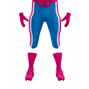 Custom American Football Uniform Pink Blue 26 Sublimated Jersey Shorts Men's Moisture Wicking Fitted <b>Athletic</b> Wear - Product Image 4