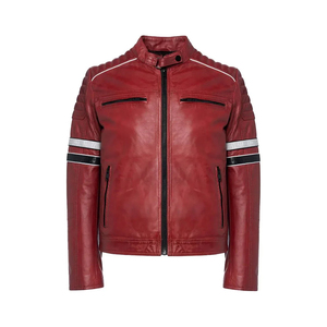 Veste d'hiver élégante pour homme en cuir véritable enduit, col montant fin, logo sur le devant, couleur personnalisée, design coupe-vent, service OEM - Product Image 5