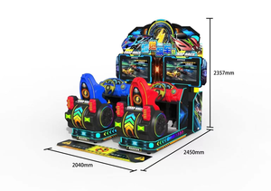 Machine d'arcade de course de motos Speed Burn Moto pour deux joueurs, simulateur de conduite de moto commercial à monnayeur avec double écran - Product Image 3