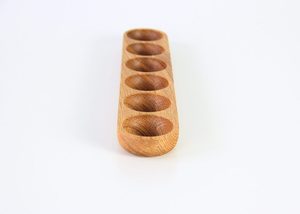 Porte-œufs en bois 6 ou 12 emplacements, rangée simple, barre linéaire, chêne, noyer, restaurant, OEM, personnalisé, Vietnam - Product Image 2