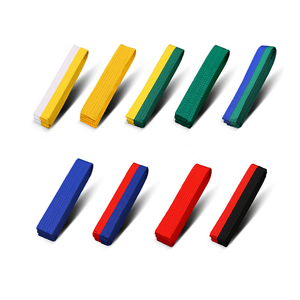 Cinturón de Artes Marciales Personalizado con Rayas Multicolores de Algodón, Bordado Negro para Judo, BJJ, Taekwondo y Karate - Product Image 4