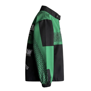 Custom Unisex Racing Motorcycle <b>Bomber</b> <b>Jacket</b> Full Zip Windbreaker % Cotton <b>Summer</b> Embroidered Logo Streetwear Motorsport - Product Image 4