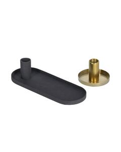 Porte-bougie doré de luxe avec plateau noir, ensemble de porte-bougie, exportateur en gros dans le monde entier - Product Image 1