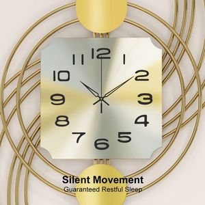 39.4 \ "3D moderno metallo oversize orologio da parete dorato cornice geometrica Design per soggiorno - Product Image 4