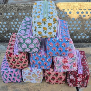 Bohemian Toiletry Bag Floral Cotton Cosmetic Bag Zipper Closure Multi-Function Travel <b>Makeup</b> Pouch Medium Size Embroidered - Product Image 5